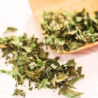 Dried basil leaves